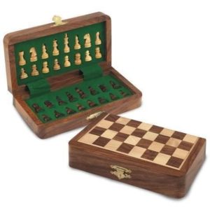 Mallette d'échecs magnétiques en bois 18cm