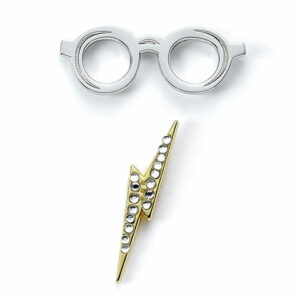 Pin's Badge éclaire pailleté + lunette Harry Potter